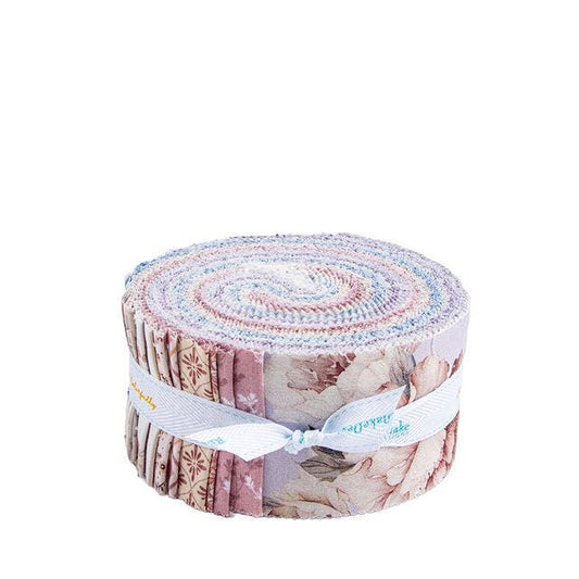 Daybreak on the Prairie Rolie Polie, Riley Blake RP-17680-40, 2.5" Precut Pink Purple Blue Floral Fabric Strip Roll, Melissa Gilbert