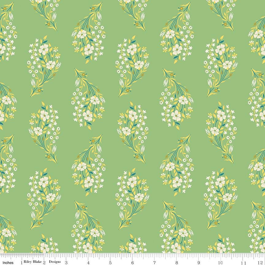 Peach Cobbler 2.5" Rolie Polie, Riley Blake RP-17420-40, 2.5" Precut Pink Peach Yellow Green Floral Jelly Roll Fabric Squares, Lily Ashbury