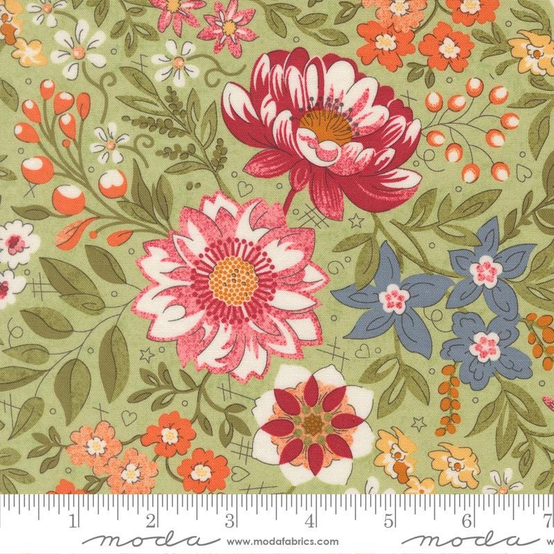Fieldrush 5" Charm Pack, Moda 30780PP, 5" Precut Wildflowers Floral Charm Fabric Squares, BasicGrey