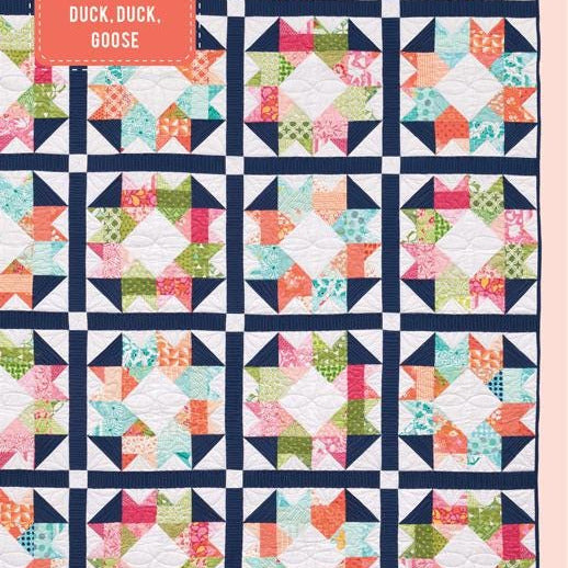 Duck, Duck, Goose Quilt Pattern, Moda MOD144, Layer Cake Charm Squares Friendly Throw Twin Quilt Pattern