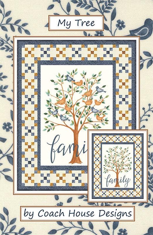 My Tree Panel Frame Quilt PATTERN, Coach House Designs CHD2527, Family Tree Fabric Panel Friendly Wall Quilt Pattern