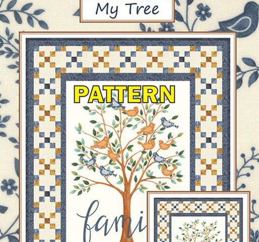 My Tree Panel Frame Quilt PATTERN, Coach House Designs CHD2527, Family Tree Fabric Panel Friendly Wall Quilt Pattern