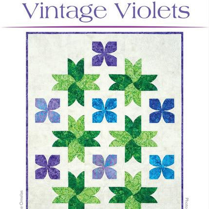 Vintage Violets Quilt Pattern,Southwind Designs SWD335VV, Peeled-Back Patchwork, Dimensional Curves Flower Quilt Pattern