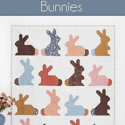Bunnies Quilt Pattern, Cluck Cluck Sew CCS230, Fat Quarter FQ Friendly Bunny Rabbits Lap Throw Bed Quilt Pattern