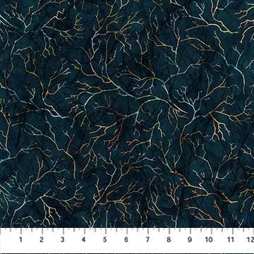 Raven's Call - Branches Texture Halloween Fabric, Northcott DP28951-99 Black Multi, Black Halloween Blender Fabric, By the Yard