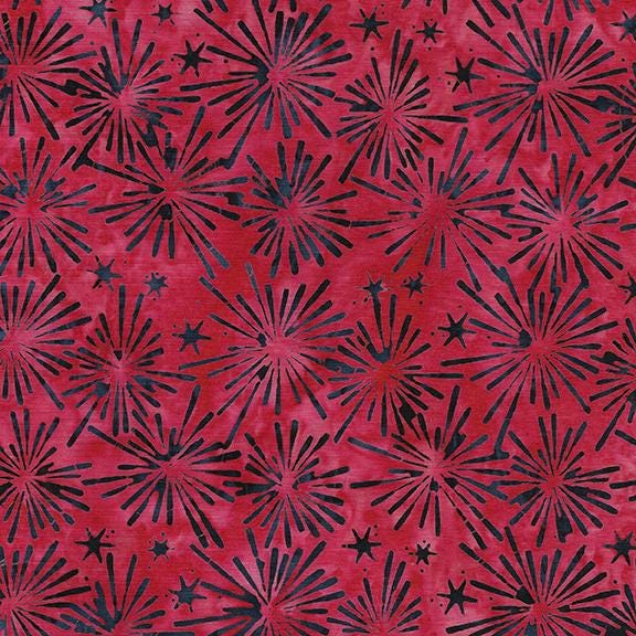 Jubilee 10" Stack, Island Batik, 10" Precut Patriotic Layer Cake Quilt Fabric Squares, Red White Blue Batiks