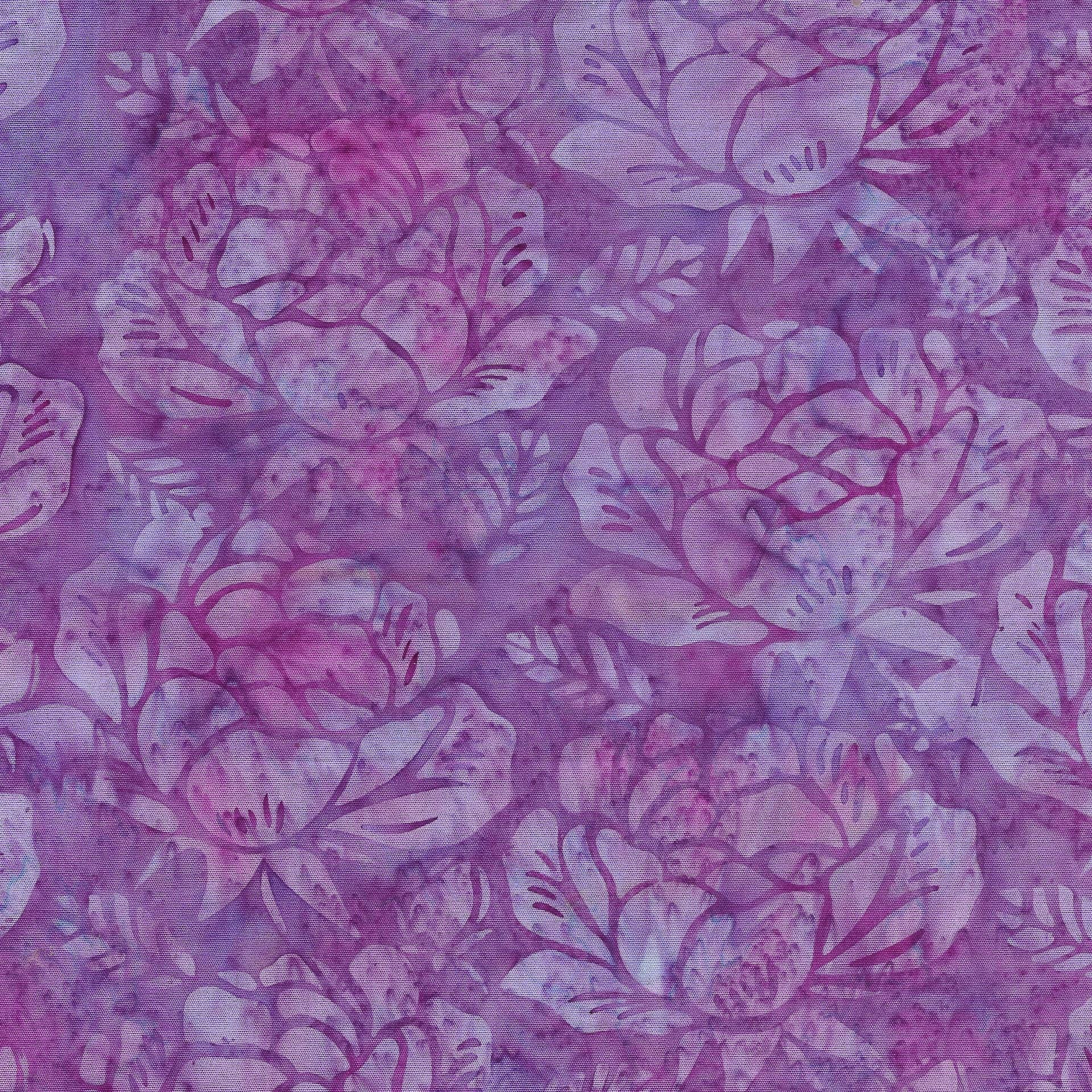 Petal Poetry - Purple Roses Tonal Batik Fabric, Island Batik 122432430 Purple Jelly, Purple Texture Batik Blender Fabric, By the Yard