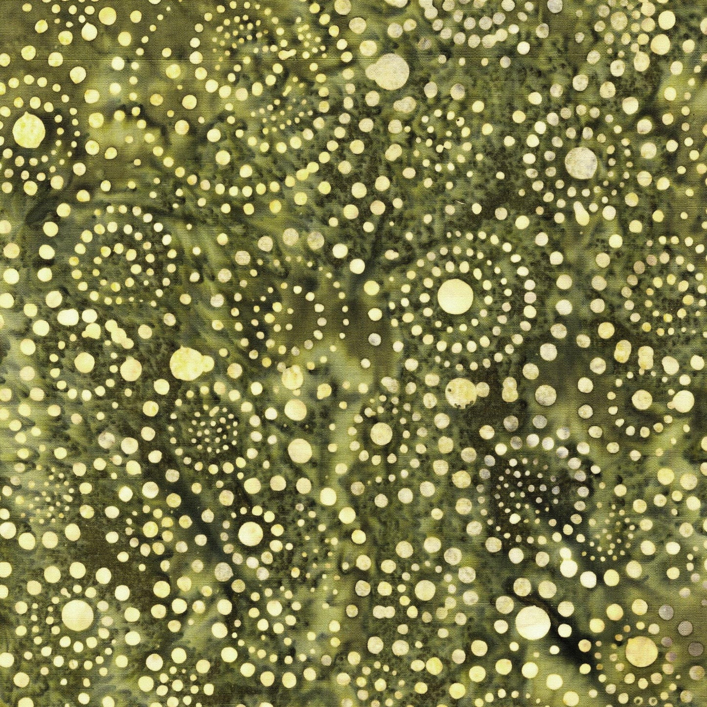 Dotmania Stack, Island Batik, 10" Precut Green Brown Beige Batik Layer Cake Fabric Squares
