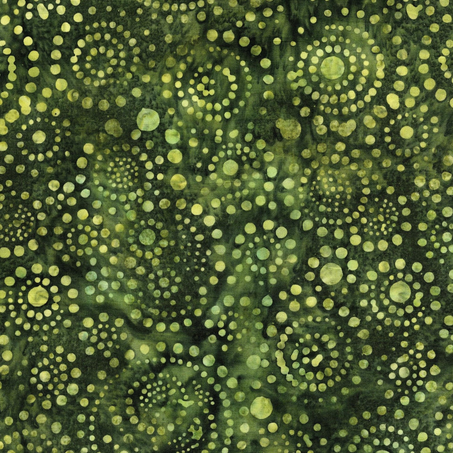 Dotmania Stack, Island Batik, 10" Precut Green Brown Beige Batik Layer Cake Fabric Squares