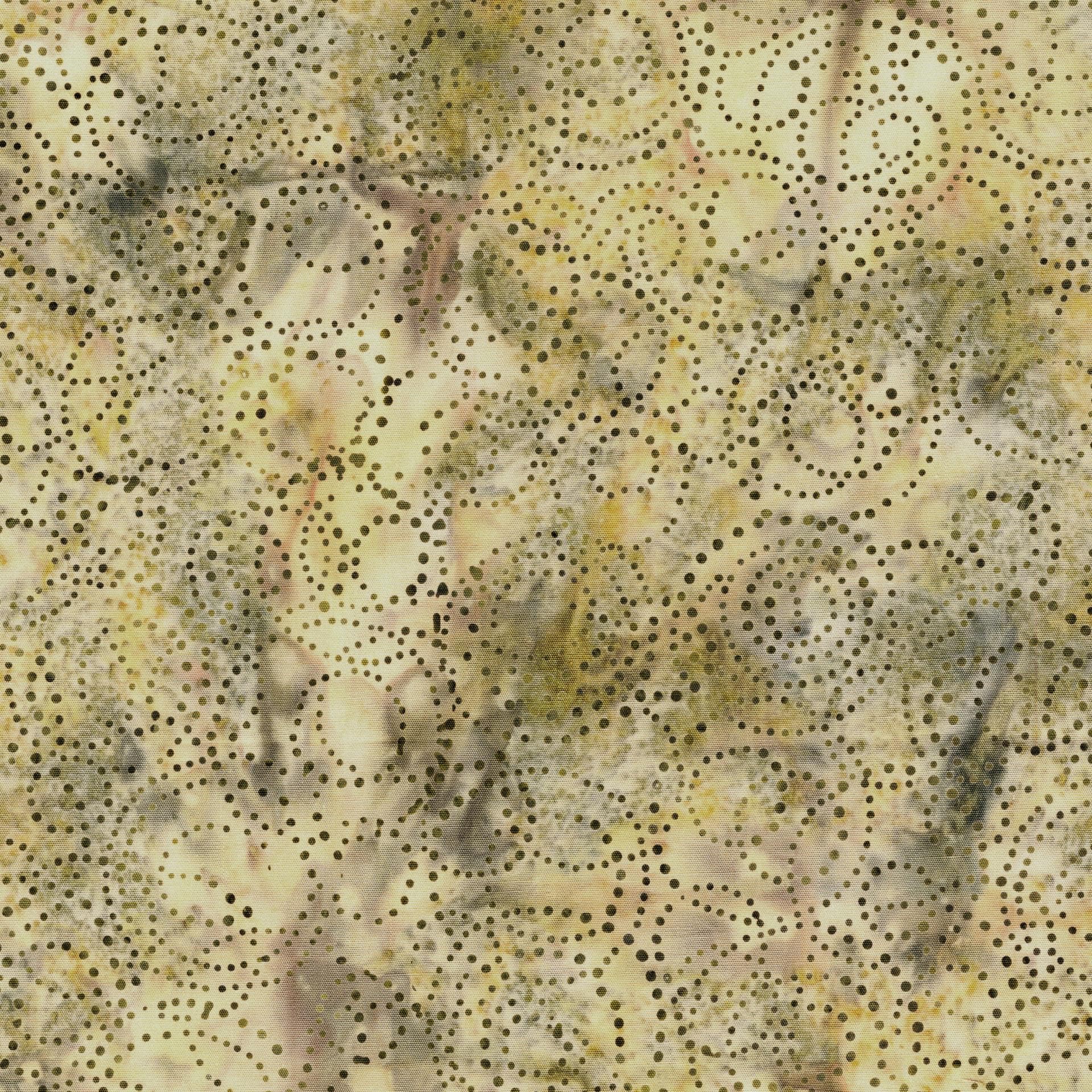 Dotmania Stack, Island Batik, 10" Precut Green Brown Beige Batik Layer Cake Fabric Squares
