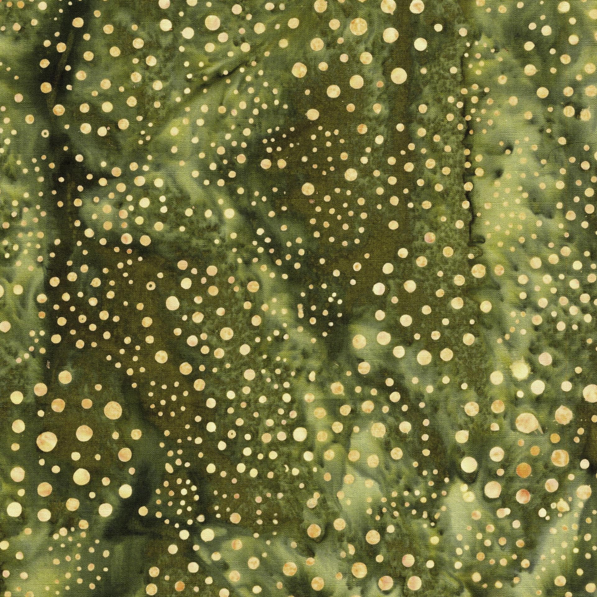 Dotmania Stack, Island Batik, 10" Precut Green Brown Beige Batik Layer Cake Fabric Squares