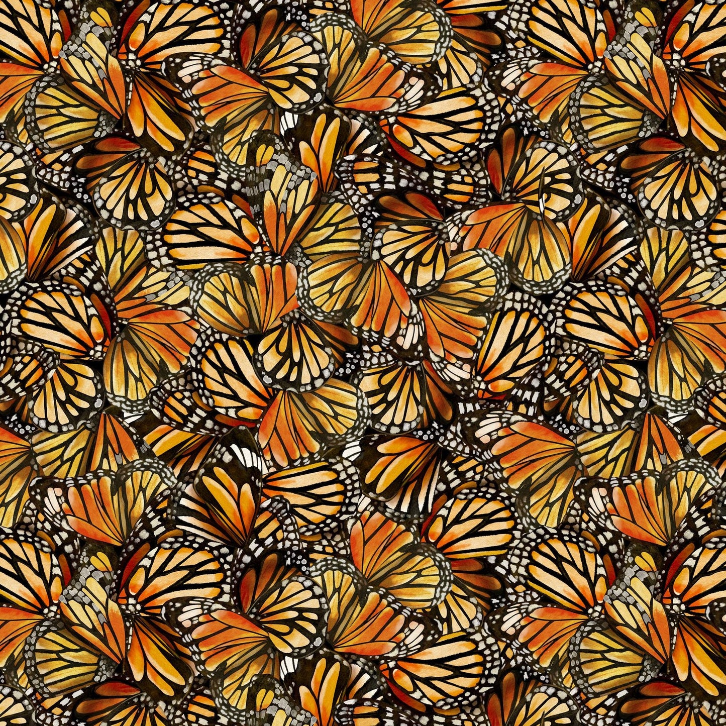 Monarch Meadow 10" Squares, White Owl Fabrics MONARCHMEADOW-10, 10" Precut Monarch Butterfly Butterflies Floral Quilt Fabric Squares