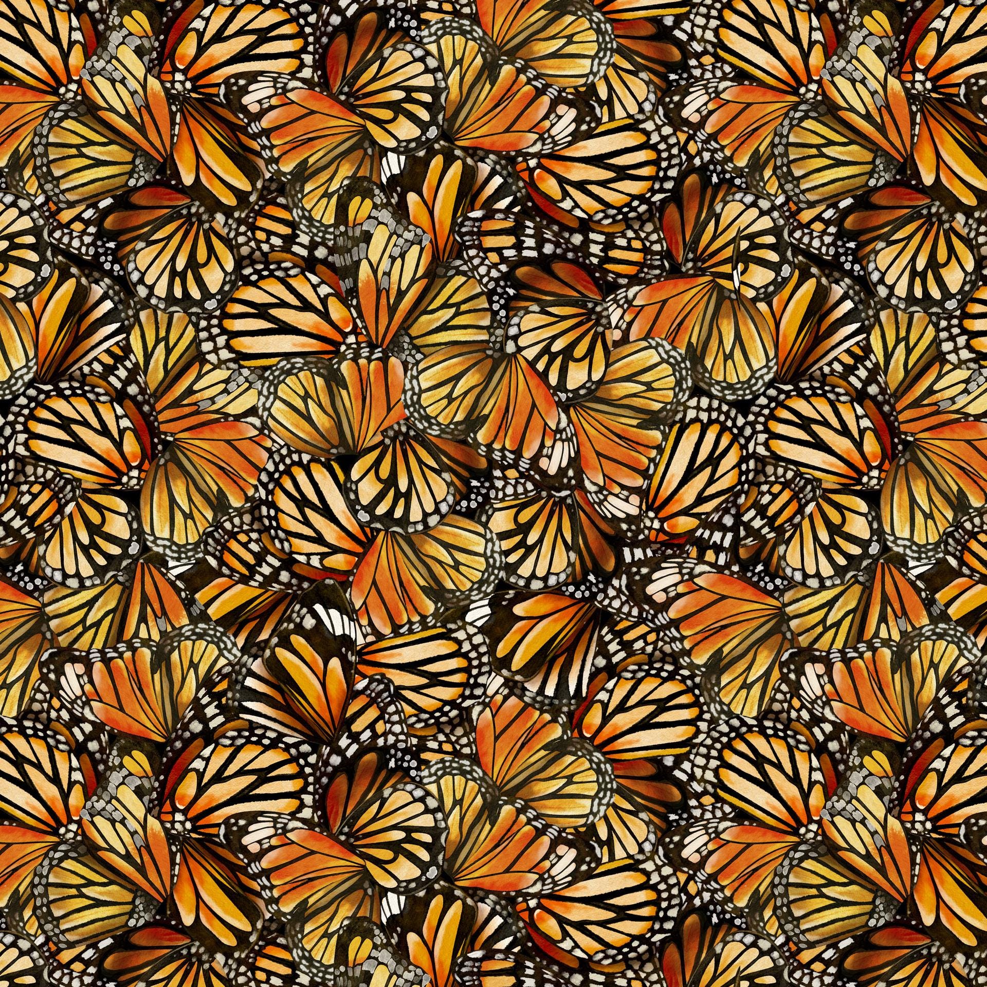 Monarch Meadow 10" Squares, White Owl Fabrics MONARCHMEADOW-10, 10" Precut Monarch Butterfly Butterflies Floral Quilt Fabric Squares