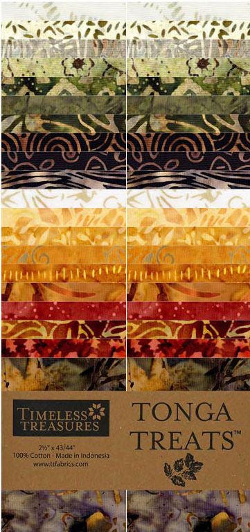 Ember 2.5" Strips, Timeless Treasures Treat-Strip40 Ember, 2.5" Precut Autumn Fall Rust Green Gold Brown Jelly Roll Batik Fabric Strip Roll