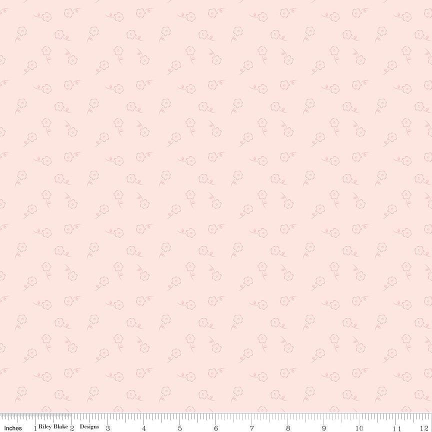 Sweet Pink Rolie Polie, Riley Blake RP-17410-40, 2.5" Precut Pink Cream Floral Fabric Strips, My Mind's Eye