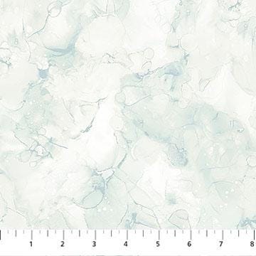 Whisper 10" Tiles, Northcott TWHISPER42-10, 10" Precut Teal Green Cream Floral Dandelions Cotton Quilt Fabric Squares