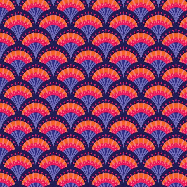 Blooming Garden 5" Fabric Squares, Cloud9 Fabrics 600501-X, 5" Precut Purple Orange Pink Blue Floral Quilt Fabric Squares