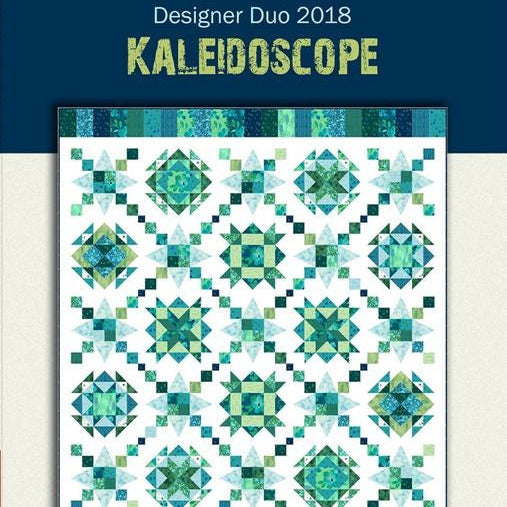 Designer Duo Kaleidoscope BOM Pattern Book, Nancy Rink Designs NRDDDK, Sampler Star Quilt with 2 Fabric Options