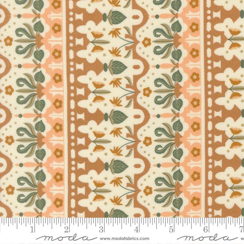 Sunlit Ruins 5" Charm Pack, Moda 38160PP, 5" Precut Cream Brown Gray Green Blue Plum Floral Charm Pack Fabric Squares, Jessica Rose