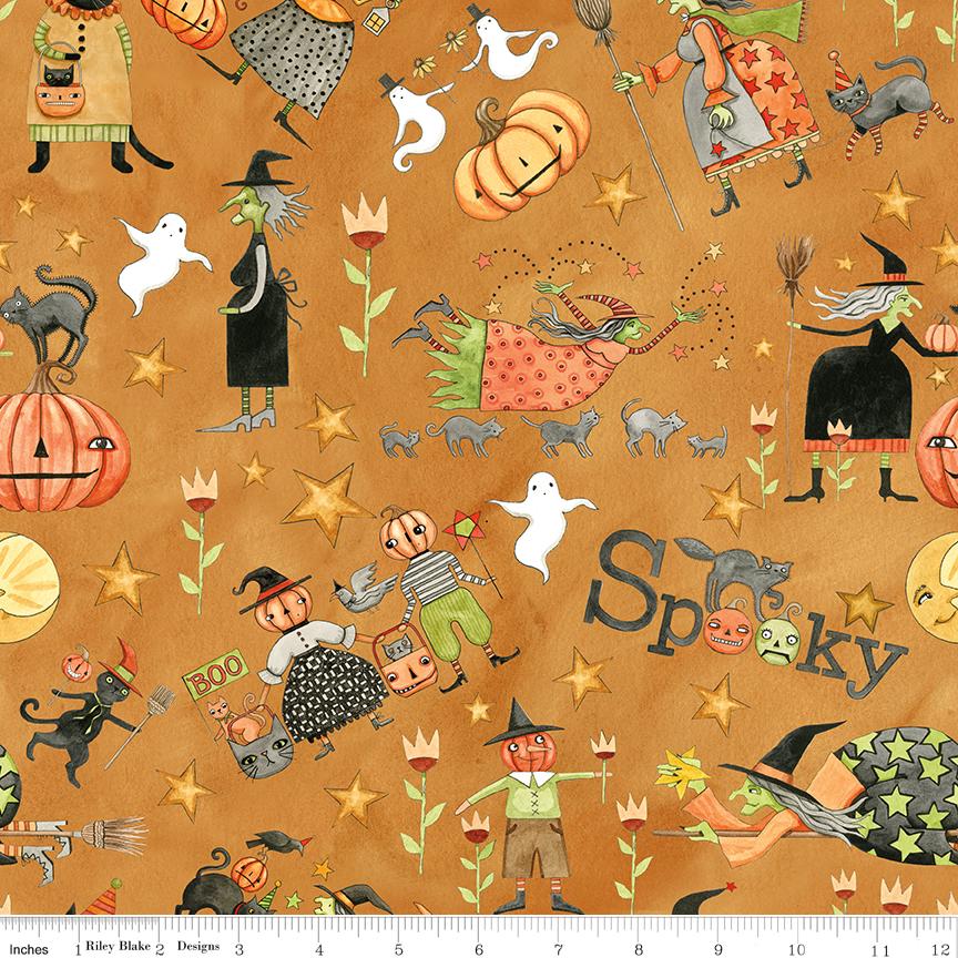 Spooky 10" Stacker, Riley Blake 10-17570-42, 10" Precut Halloween Layer Cake Fabric Squares, Teresa Kogut