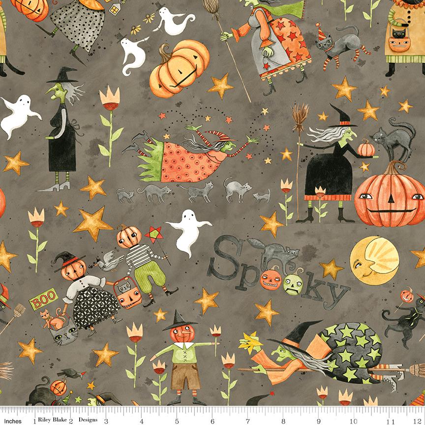 Spooky 10" Stacker, Riley Blake 10-17570-42, 10" Precut Halloween Layer Cake Fabric Squares, Teresa Kogut