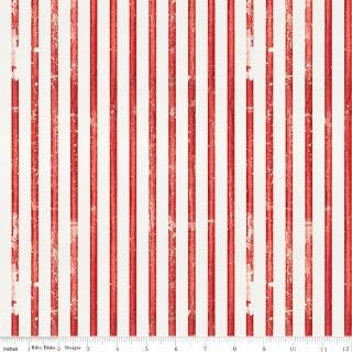 Sew America - Red Cream Faded Stripes Fabric, Riley Blake C17349-Red, Red Cream Striped Fabric, By the Yard