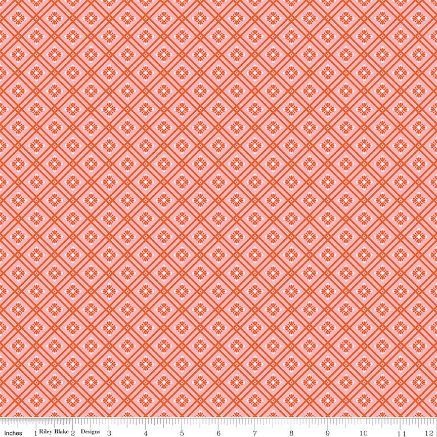 Peach Cobbler 2.5" Rolie Polie, Riley Blake RP-17420-40, 2.5" Precut Pink Peach Yellow Green Floral Jelly Roll Fabric Squares, Lily Ashbury