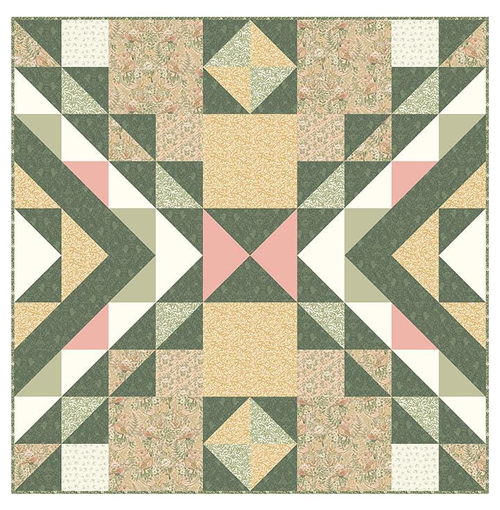 Migrate Quilt Pattern, Natural Born Quilter PTN3422, Yardage Friendly Square Bed Quilt Pattern, Beginner Quilt