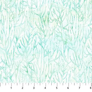 Coral Reef - Turquoise Blue White Coral Texture Fabric, Northcott DP28882-10, Coastal Coral Background Blender Fabric, By the Yard