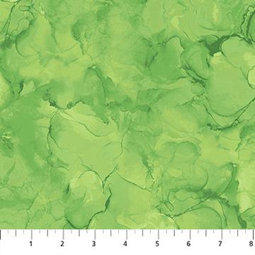 Mirage - Green Watercolor Blender Fabric, Northcott 28270-74 Green Apple, Bright Green Tonal Texture Blender Fabric, By the Yard