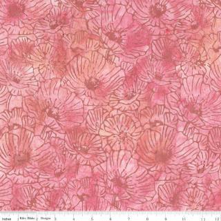 Expressions Batiks Poppy Seeds 5" Stacker, Riley Blake 5-23595-42, 5" Precut Pink Orange Teal Brown Batik Fabric Squares