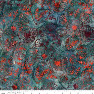 Expressions Batiks Poppy Seeds 5" Stacker, Riley Blake 5-23595-42, 5" Precut Pink Orange Teal Brown Batik Fabric Squares