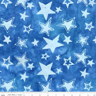 Expressions Batiks Stars and Stitches 5" Stacker, Riley Blake 5-23627-42, 5" Precut Patriotic Batik Fabric Squares