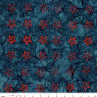 Expressions Batiks Stars and Stitches 5" Stacker, Riley Blake 5-23627-42, 5" Precut Patriotic Batik Fabric Squares
