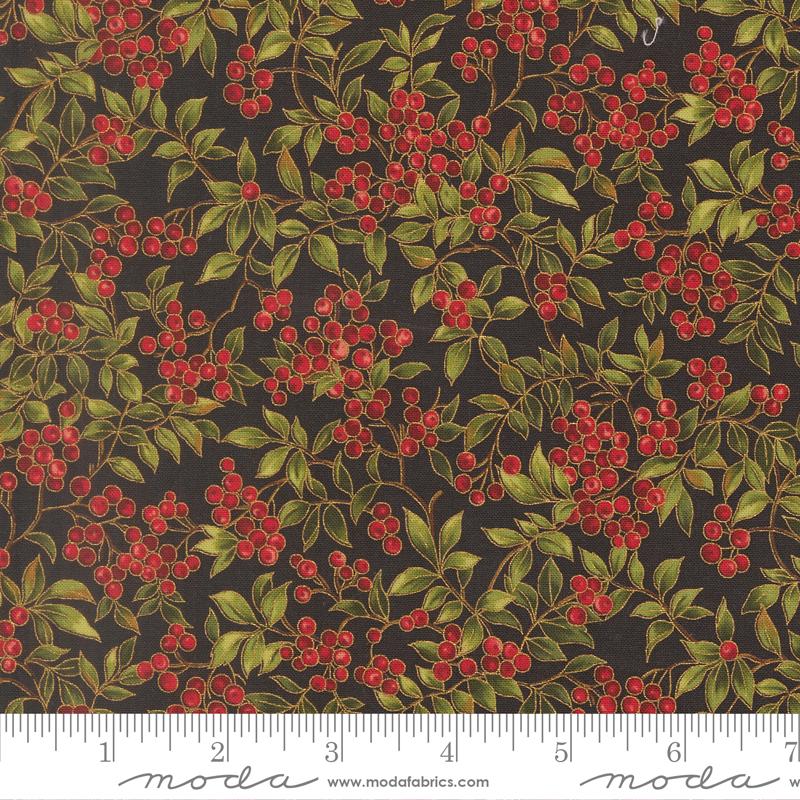 Merry Manor Metallic 2.5" Jelly Roll, Moda 33860JRM, 2.5" Precut Gold Metallic Traditional Christmas Xmas Jelly Roll Fabric Strips