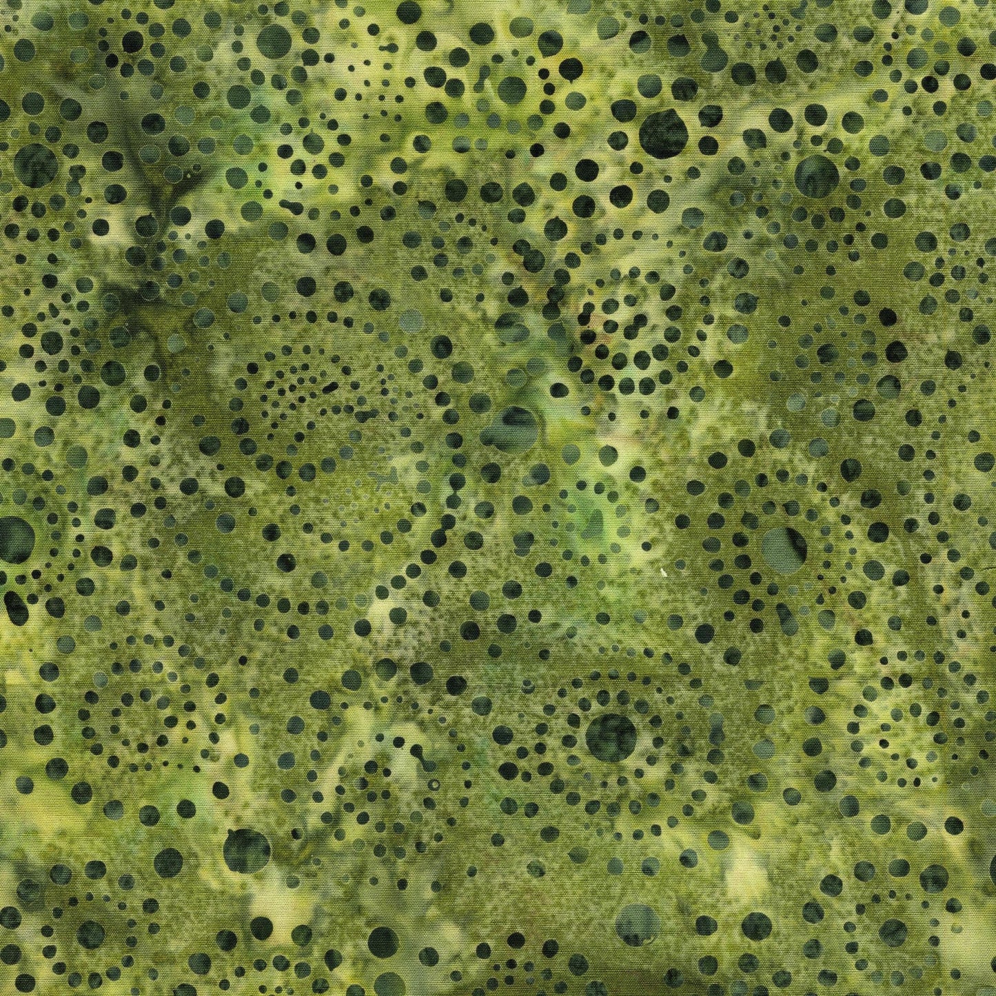 Dotmania Stack, Island Batik, 10" Precut Green Brown Beige Batik Layer Cake Fabric Squares