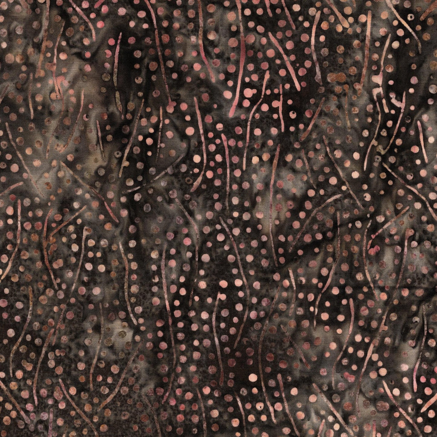 Dotmania Stack, Island Batik, 10" Precut Green Brown Beige Batik Layer Cake Fabric Squares
