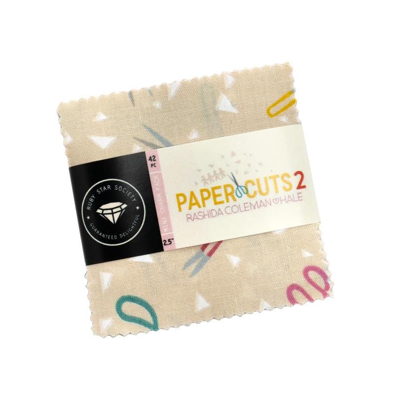Paper Cuts 2 2.5" Mini Charm Pack, Moda RS1107MC, 2.5" Precut Modern Multicolored Quilt Fabric Squares, Ruby Star Society, Rashida Hale