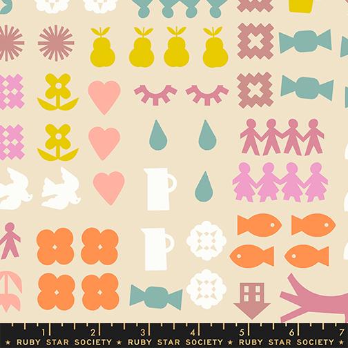 Paper Cuts 2 2.5" Mini Charm Pack, Moda RS1107MC, 2.5" Precut Modern Multicolored Quilt Fabric Squares, Ruby Star Society, Rashida Hale