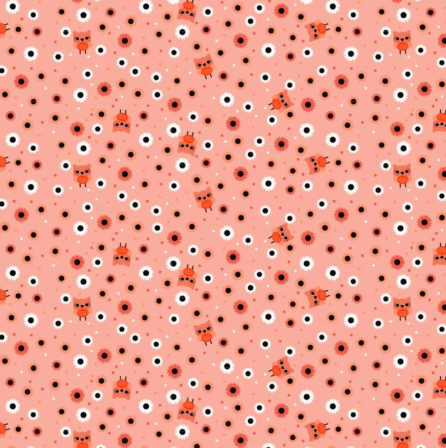 Not Scary Halloween 5" Charm Squares, Poppie Cotton NT26520, 5" Precut Pink Orange Black Green White Halloween Fabric Squares