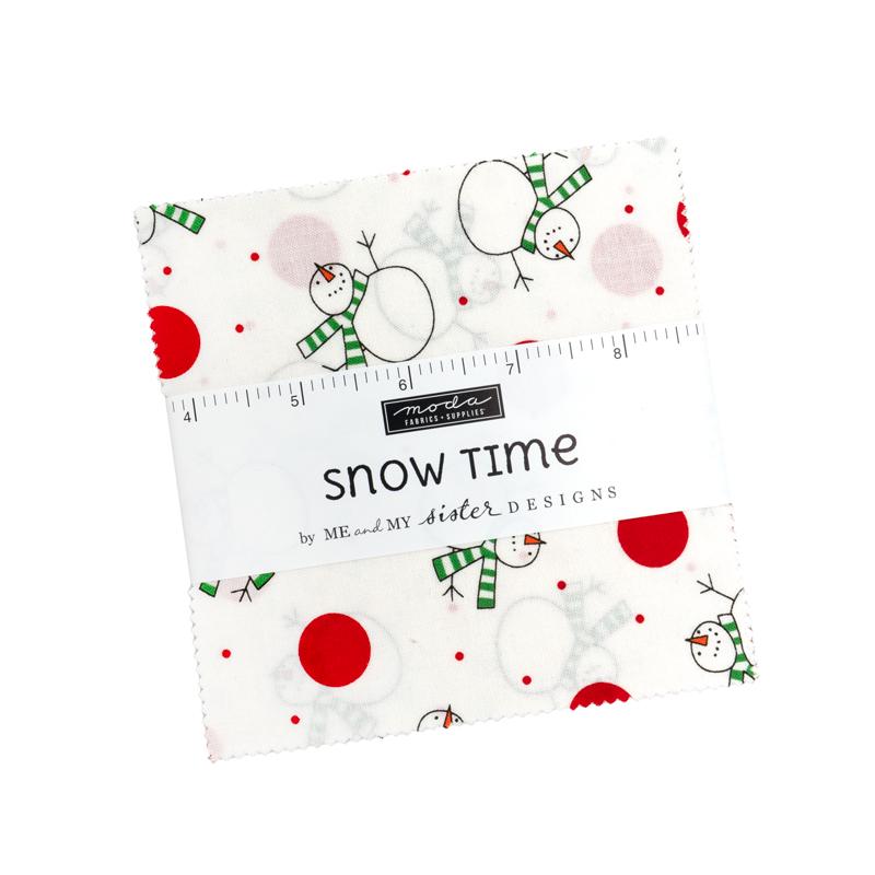 Snow Time 5" Charm Pack, Moda 22500PP, 5" Precut Christmas Xmas Fabric Squares, Me and My Sister