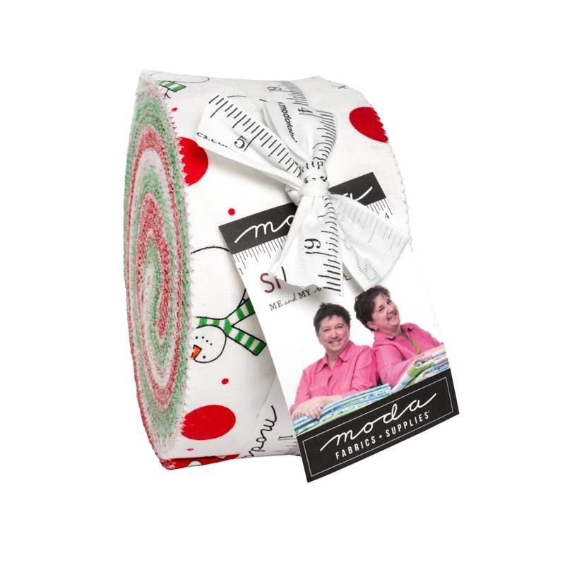Snow Time Jelly Roll, Moda 22500JR, 2.5" Precut Christmas Xmas Jelly Roll Fabric Strips, Me and My Sister