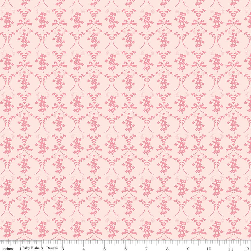 Sweet Pink Rolie Polie, Riley Blake RP-17410-40, 2.5" Precut Pink Cream Floral Fabric Strips, My Mind's Eye