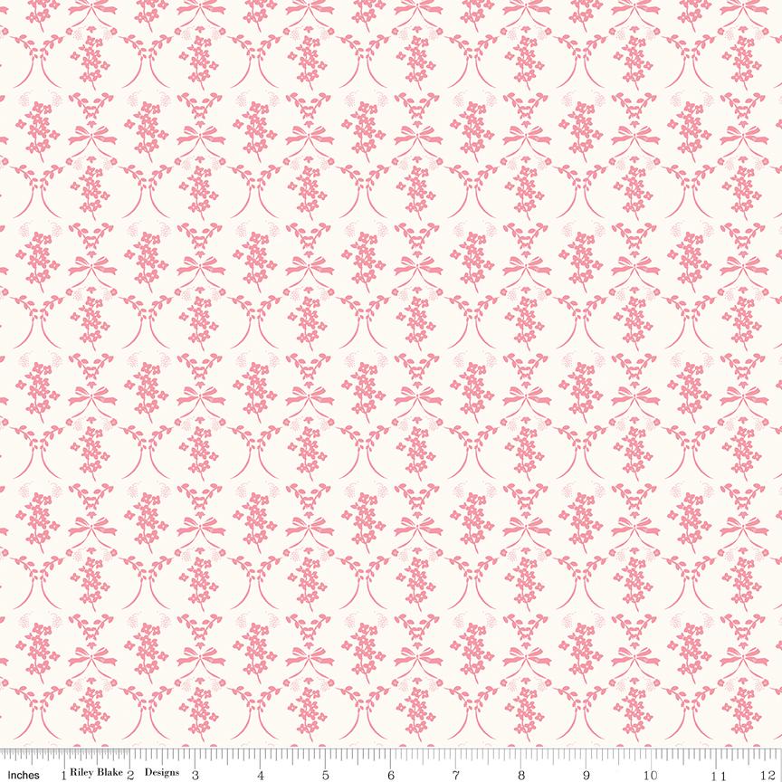 Sweet Pink Rolie Polie, Riley Blake RP-17410-40, 2.5" Precut Pink Cream Floral Fabric Strips, My Mind's Eye