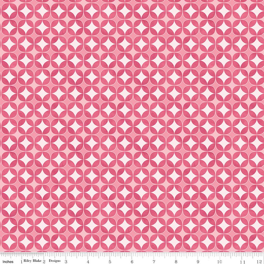 Painted Petals 5" Stacker, Riley Blake 5-17590-42, 5" Precut Pink Blue Green Yellow Floral Charm Pack Fabric Squares, Lila Tueller