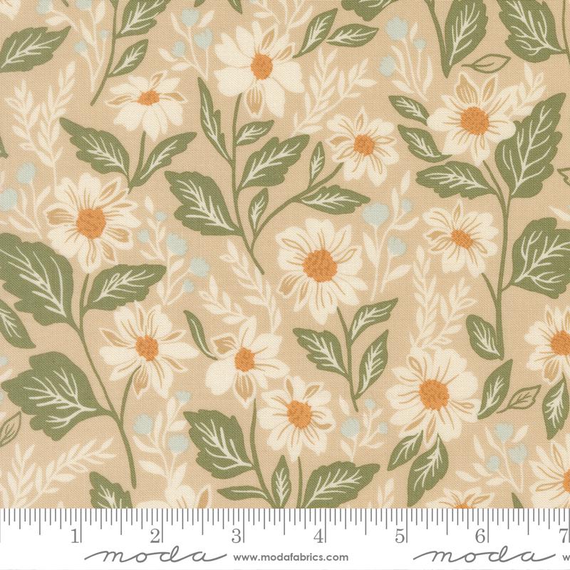True Love 10" Charm Pack, Moda 5260LC, 10" Precut Blue Green Tan Floral Fabric Squares, Lella Boutique