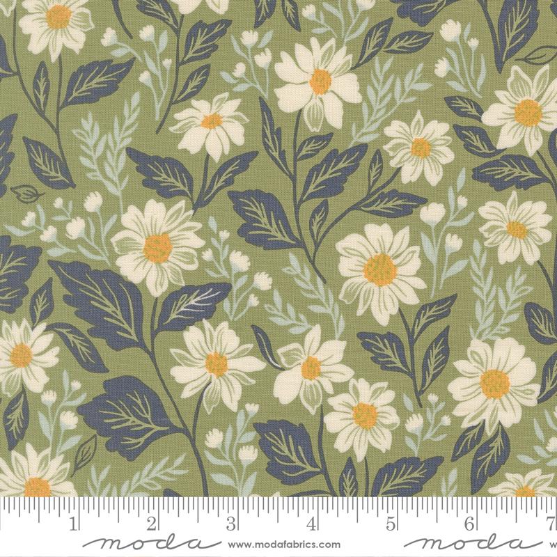 True Love 5" Charm Pack, Moda 5260PP, 5" Precut Blue Green Tan Floral Fabric Squares, Lella Boutique