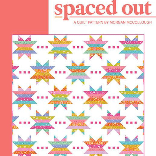 Spaced Out Quilt Pattern, Modernly Morgan MM033, Fat Quarter Friendly Beginner Child Throw Twin Queen Bed Quilt Pattern, Morgan McCollough