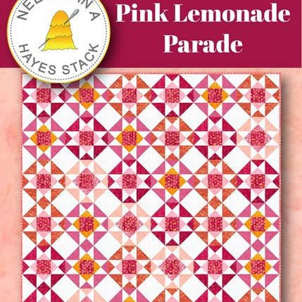 Pink Lemonade Parade Quilt Pattern, Needle Hayes Stack NH2601, Yardage Friendly Stars Throw Quilt Pattern, Tiffany Hayes