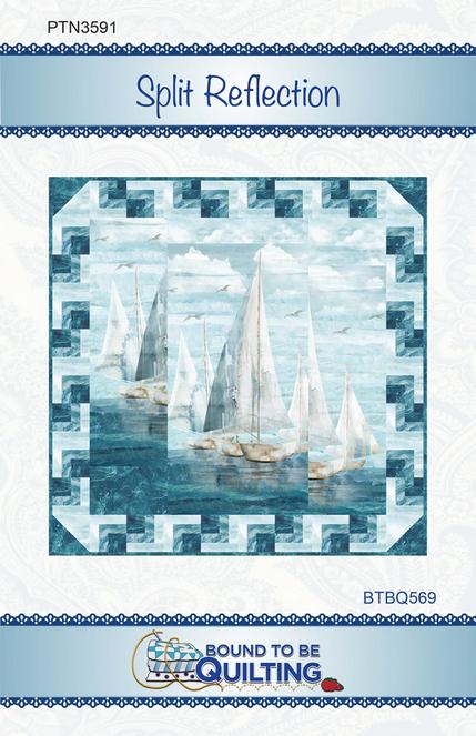 Split Reflection 28" Panel Frame Quilt Pattern, Bound to Be Quilting BTBQ569 PTN3591, Panel Frame Square Lap Throw Quilt Pattern
